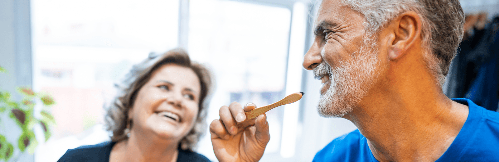 Healthy senior man smiling confidently.